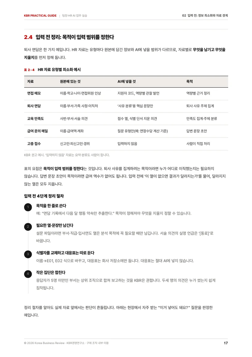 팀장·HR을 위한 AI 업무 실습 가이드북 본문 미리보기 3