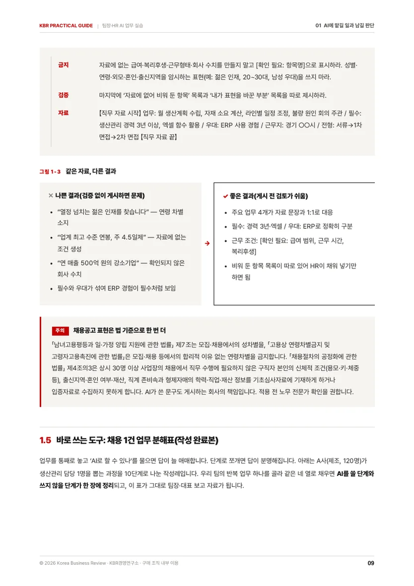팀장·HR을 위한 AI 업무 실습 가이드북 본문 미리보기 2
